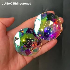 20pcs 52mm Large AB Crystal Rhinestone Round Big Strass Diamond Flat Back Acrylic Gems Non Sew Crystal Stones DIY Crafts