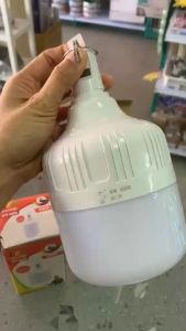 หลอดไฟ LED ไก่ฟ้า แบบชาร์ทแบต 50W 80W แสงขาว 6500K 3 จังหวะ ไม่ต้องต่อไฟ ไฟแคมป์ปิ้ง