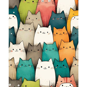 60X75cm Oil Painting By Numbers Colorful Cat On Canvas DIY Paint by numbers Frameless Digital Painting Home Decor