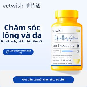 vetwish | Viên Dầu Cá Cho Sức Khỏe Da và Làm Đẹp cho Thú Cưng