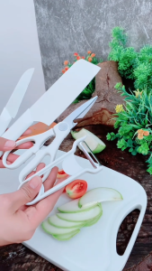 BakufuKnife Kitchen Knife set ชุดเซ็ตทำครัว 5ชิ้น เขียง มีดใหญ่ มีดเล็ก กรรไกร ที่ปอกเปลือก เซ็ทมีดพกพาสะดวก