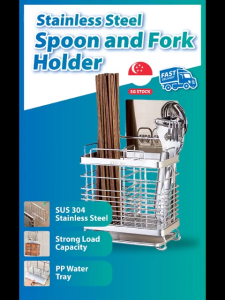[SG STOCK] Stainless Steel Spoon Fork Chopstick Holder  SUS304 Utensil Organizer Durable Rust-Resistant Rack for Kitchen