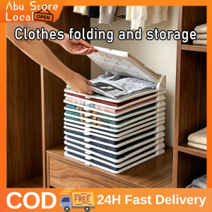 10PCS Foldable Clothing Storage Board Stackable Clothes Storage Organizer Lazy Folding Shirt Pants Short Sleeve T-Shirt Fast