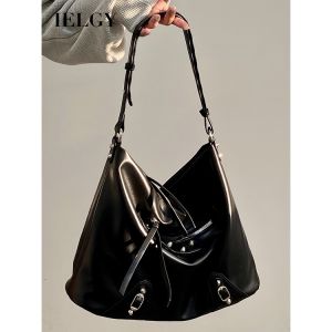 IELGY Ladies Large-Capacity Motorcycle Bag Cool Shoulder Diagonal Portable Commuter Bag