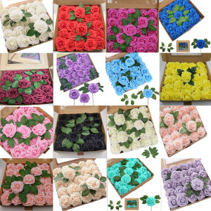 Rose Artificial Flower White Eucalyptus Leaves Peony Bouquet Fake Flower for Wedding Decoration Table Party Vase Home Room Decor