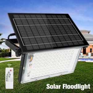 100W 200W LED Portable Solar Floodlight Outdoor Hiking Camping Light Waterproof IP65 Wall Light For Garden Patio Garage Backyard