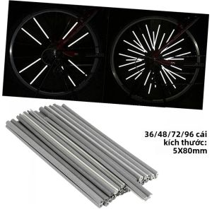 5x80mm Miếng Dán Phản Quang Cho Bánh Xe Đạp Nan Hoa DIY MTB Đi Xe Đạp Bộ An Toàn Với 36/96 Chiếc Ống Dải Đèn Cảnh Báo
