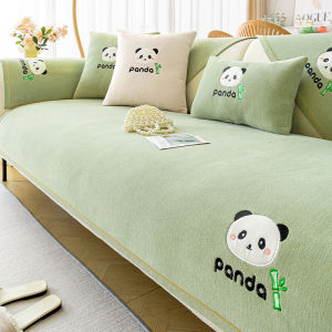 Non-Slip Sofa Cushion Cover Cartoon Design All-Season Universal Sofa Backrest Protector Snail Silk Material Machine Washable