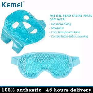 Kemei Cold face eye mask ice pack reduces facial edema dark circles gel beads hot and cold compression packs and women sleep