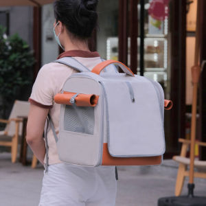 Cat Bag Outdoor Portable Cat Backpack Backpack Portable Crossbody Large Capacity Anti-Stress Sterilization Canvas Dog Bag Pet Bag