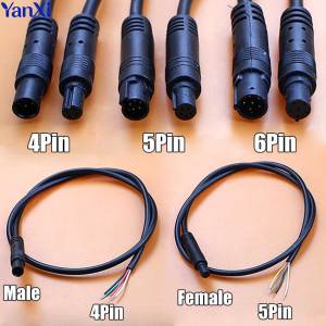 4Pin 5Pin 6Pin Core Male Female Connector Car DVR Rear View Camera Extend Cord DIY Cable For Car Jack Power Wire Recorder Line