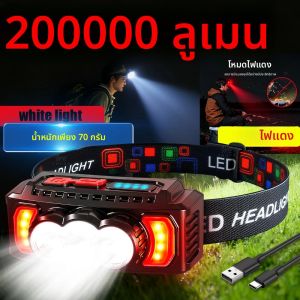 ไฟฉายคาดศีรษะ LED ขนาดเล็ก สว่างพิเศษ ชาร์จได้ ใช้งานแบบแฮนด์ฟรี แสงสีแดง เหมาะสำหรับตกปลา วิ่ง เดินป่า เหมืองแร่ ปีนเขา