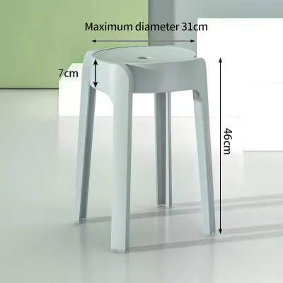(HOME+) Nordic Plastic Stool Modern and Simple Household Chair Stackable Chair