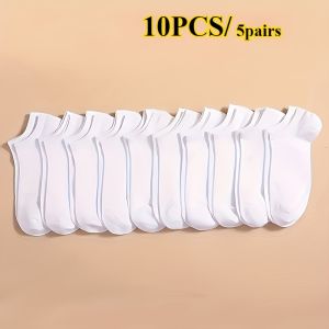 10 PCS Summer Lightweight Breathable Four Season Solid Color Short Socks Korean Version Simple and Versatile Womens Ankle Socks