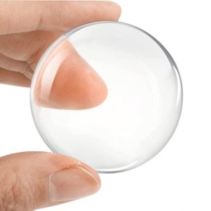 Round transparent soft silicone wall protector self-adhesive door handle bumper anti-slip door plug stop muffler