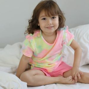 ชุดนอนเด็ก เสื้อผ้าเด็ก 23fw/แขนสั้นขาสั้น 5 ส่วน Cotton