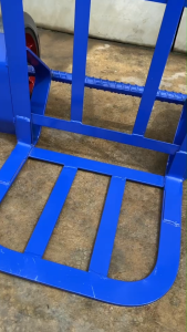 รถเข็นของเหล็กฉาก รถเข็น 2ล้อ (รุ่นมีเท้าแขน) ท้องโค้งและท้องตรง รถเข็นของ รถเข็นสีน้ำเงิน