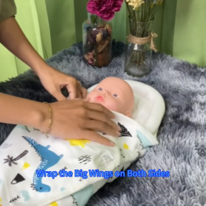 [Gift Box]Einmilk Baby Cotton Swaddle Wrap with U-Shape Quilted Head and Neck Protection For Newborn