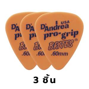 ปิ๊กกีตาร์ D’Andrea Pro Grip Brites 351 Shape 0.60mm แพ็ค 3 ชิ้น ของแท้ USA