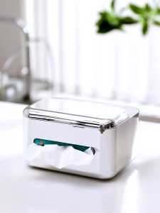 Hộp Đựng Khăn Giấy Hộp Đựng Giấy Ăn Để Bàn Phủ Bạc Sang Trọng