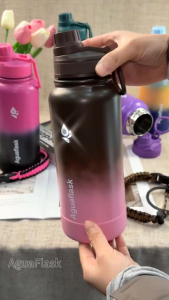 32OZ 1000ML AstarFlask Tumbler Hot and Cold Sports Water Bottle 304 Stainless Steel With Silicone Boot Vacuum Flasks Portable Drinkware