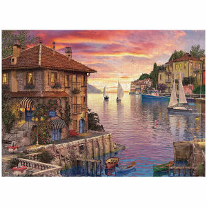 1000 Pieces Mediterranean Harbor Jigsaw Puzzle Home Decor Adults Puzzle Games Family Fun Floor Puzzles Educational Toys
