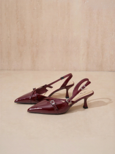 Josiny | Red Pointed Heel Sandals