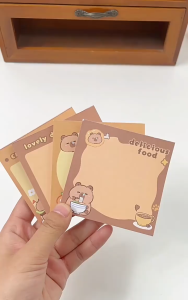 Post it กระดาษโน้ตลายคาปิบาร่า กระดาษโน้ตแบบฉีกได้ โพสต์อิทจดบันทึก พร้อมส่ง