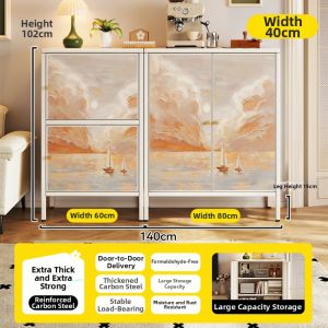 MEISD | Living Room Creamy Style Snack Storage Cabinet