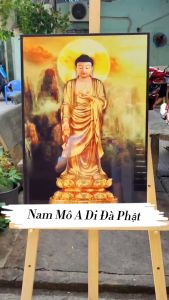 Tranh Laminate Tráng Gương - Tranh Treo Tường Phật A Di Đà 01