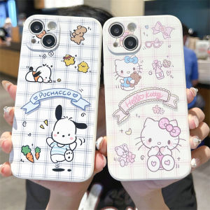 Cute HelloKitty Pachatou Dog Couple Suitable Silicone Phone Case Full Cover for  14Pro 12Mini 13 Female XS Max 16 Cartoon 8Plus