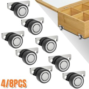 4/8Pcs Furniture Directional RollerSilent Side Mounted Sliding CasterDoor Moving Auxiliary PulleyCupboard Bottom Moving Wheel