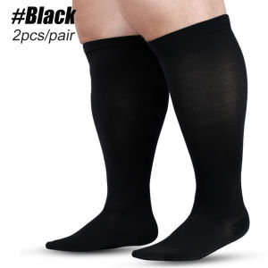 1Pair Plus Size Compression Socks for Women & Men 20-30 MmHg Extra Wide Calf Knee High Stockings for Circulation Support