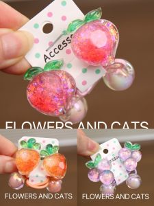 Durable Fruit Peach Hair Ties for Girls Colorful Pink Cute Princess Daily Wear Childrens Accessories Hair Accessories