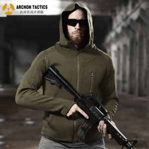 Tactical Woolen Hoodie Knitted Outdoor Warm Sweater Mens Autumn Winter Military Fan Training Jacket Archon Tactical