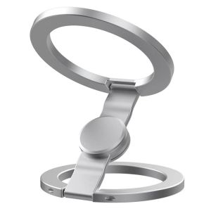 kebidumei | KEBIDUMEI Mobile Phone Stand 360° Rotation Double-sided Magnetic Holder Portable Metal Finger Ring Stand for Phone Pad