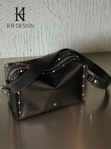 Meiji Womens Lazy Style Large Capacity Casual Leather Crossbody Bag Luxury Commuter Soft Bag Fashion Trend Square Bag