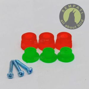 SEMPATI Kaki Double Karet Super Tebal Anti Pecah Kaki Tebok Sangkar Kandang Burung Lovebird Murai Pleci Branjangan Bulat Aksesories Variasi Sangkar KTBK2