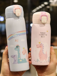 Cốc Nước Bằng Thép Không Gỉ Có Nắp Đậy Đệm Phong Cách Tươi Mới Cốc Đựng Nước Cầm Tay Dễ Thương Cho Học Sinh Cốc Đựng Nước Thẳng