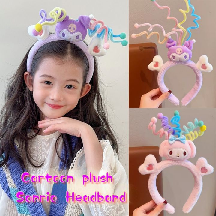 Cartoon Sanrio Kuromi Melody Plush Headband Creative Twist Stick Autumn ...