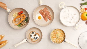 Redchef Nonstick Ceramic Rock 12 Pcs Cookware Set Non PFAS & PTFE & PFOA Suitable for All Stoves Wok Frying Pan Induction Lid Saucepan Pot ceramic kitchenware