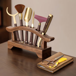 SHANGYANFANG | Tea Set with Six Gentlemen Tea Scissors Walnut Wood Tea Table Kung Fu Tea Accessories
