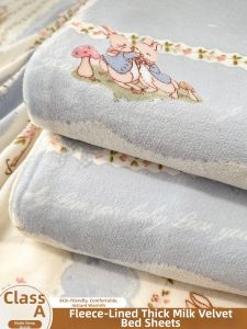 Kiss Dear | Plush Velvet Bed Sheet Single Piece Winter Thickened