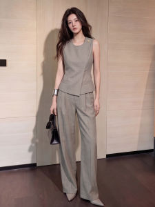 DANTING | Commuter Style Jacket and Wide Leg Pants Set Slim Fit High Quality 2-Piece Suit