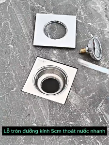 Nút Nhấn thoát nước sàn bằng chân Bộ thoát nước vuông lõi nảy ngăn mùi và côn trùng