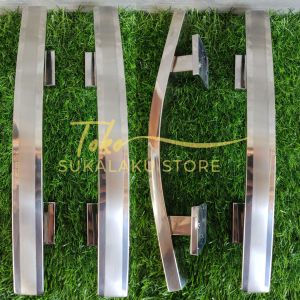 hendel pintu 1 set isi 4 Gagang Pintu/Paket Handle Pintu Rumah dan kunci set model sabit lengkung minimalis
