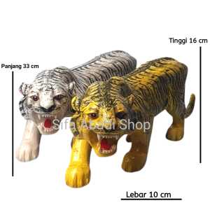 Pajangan Patung Macan Murah Unik Aesthetic Warna Kuning Besar