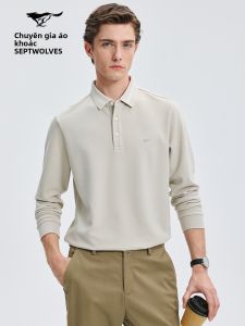 SEPTWOLVES | Áo Thun Nam Dài Tay Có Cổ Co Dãn