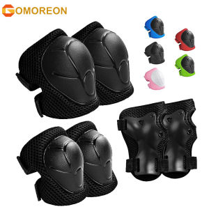 Kids/Teenager Protective Gear Knee Pads and Elbow Pads 6 in 1 Set with Wrist Guard and Adjustable Strap for Rollerblading Skateboard Cycling Skating Bike Scooter