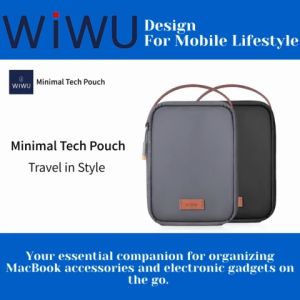 WiWU Minimalist Travel Pouch for Electronics Macbook Accessories Organizer Bag